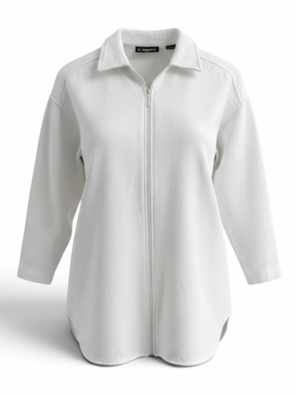 Company Ellen Tracy White 3/4 Sleeve Full Zip Cotton Blend Jacket Size SP